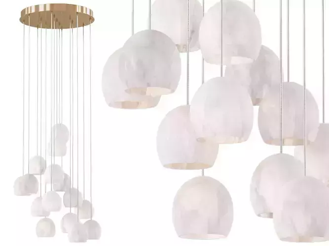 Arica Round Chandelier 15 Light 3D model