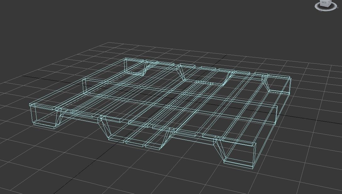 European wood pallet  Free low-poly 3D model_4