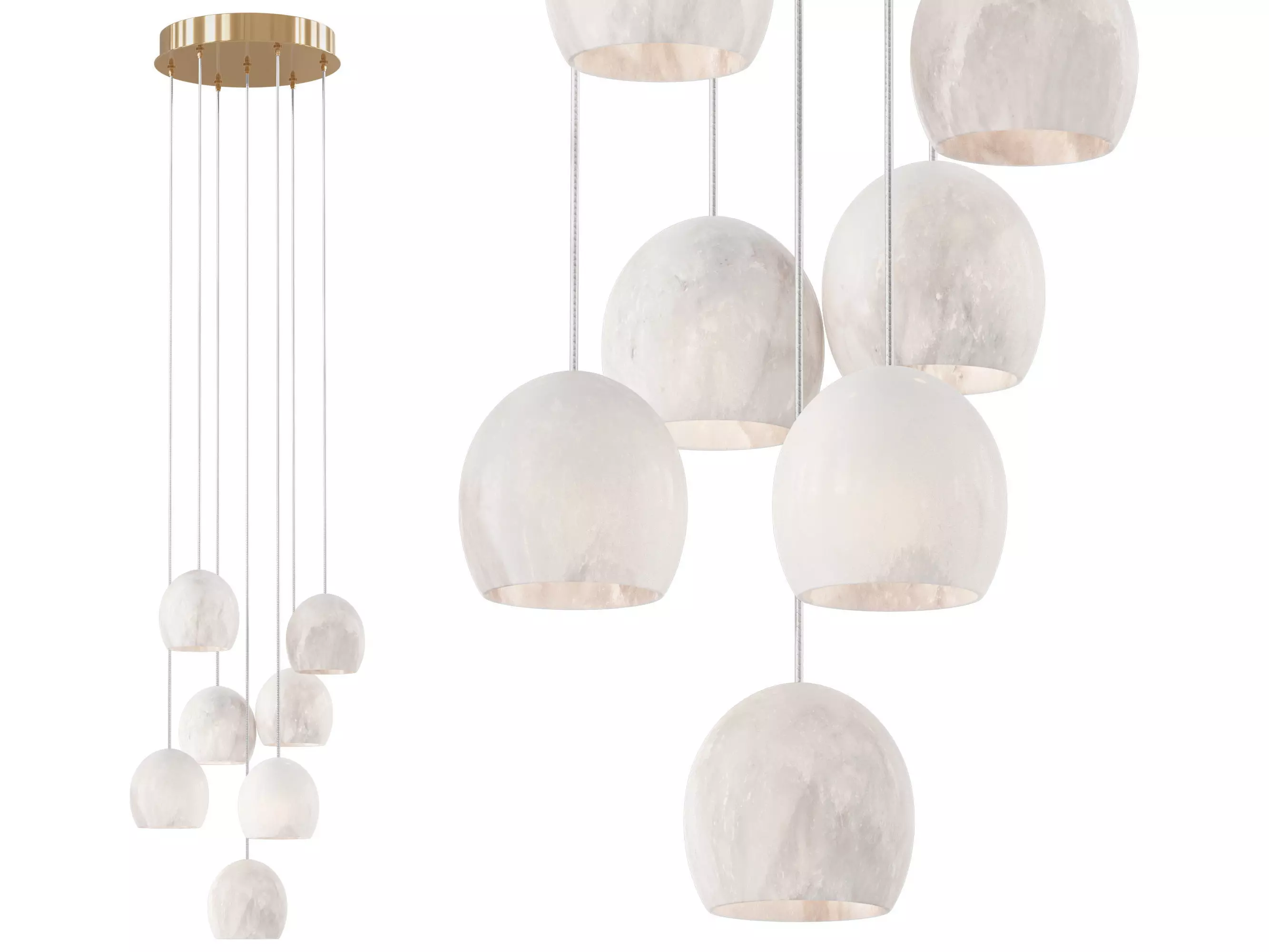 Arica Round Chandelier 7 Light 3D model_0