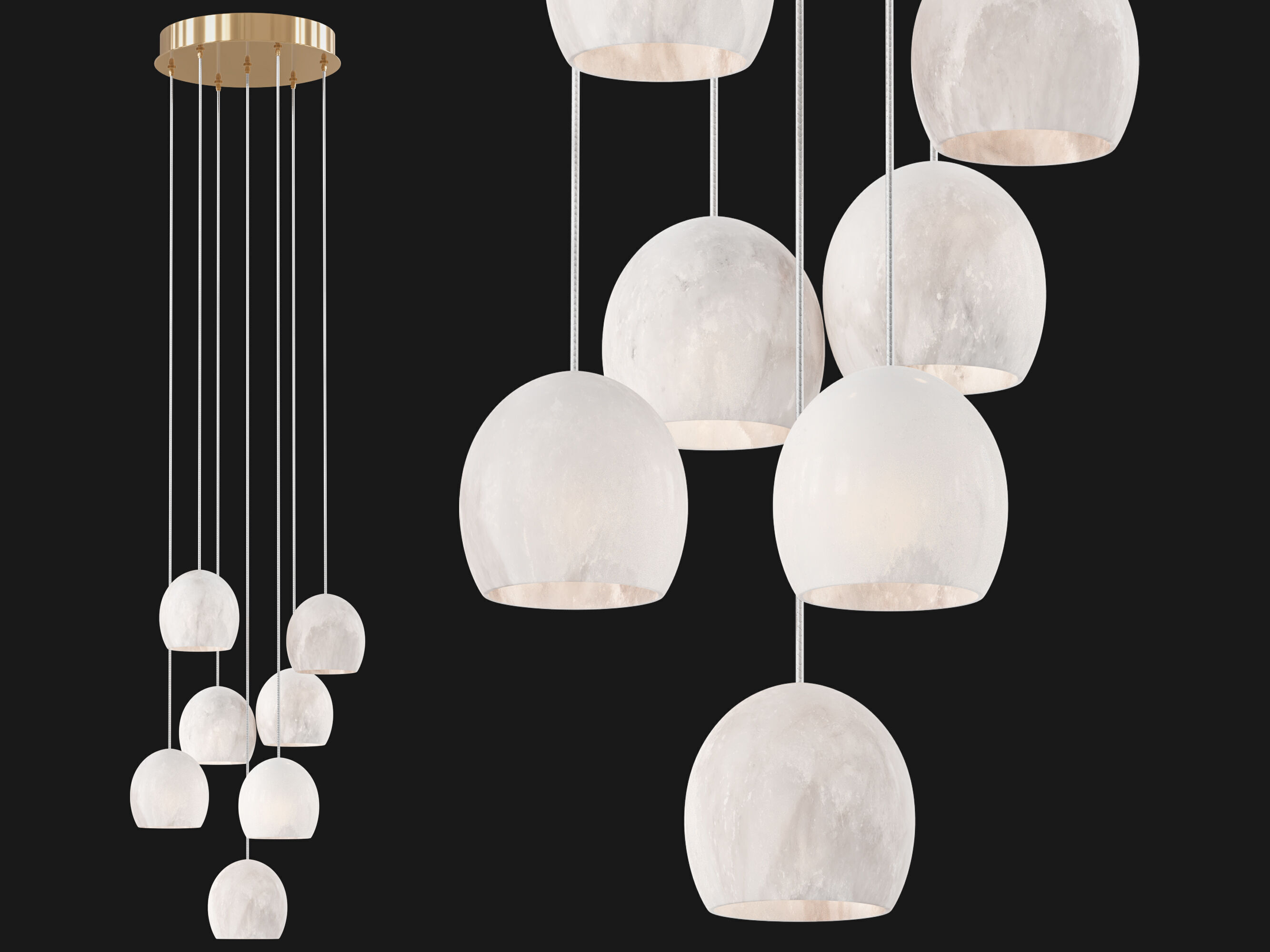 Arica Round Chandelier 7 Light 3D model_1
