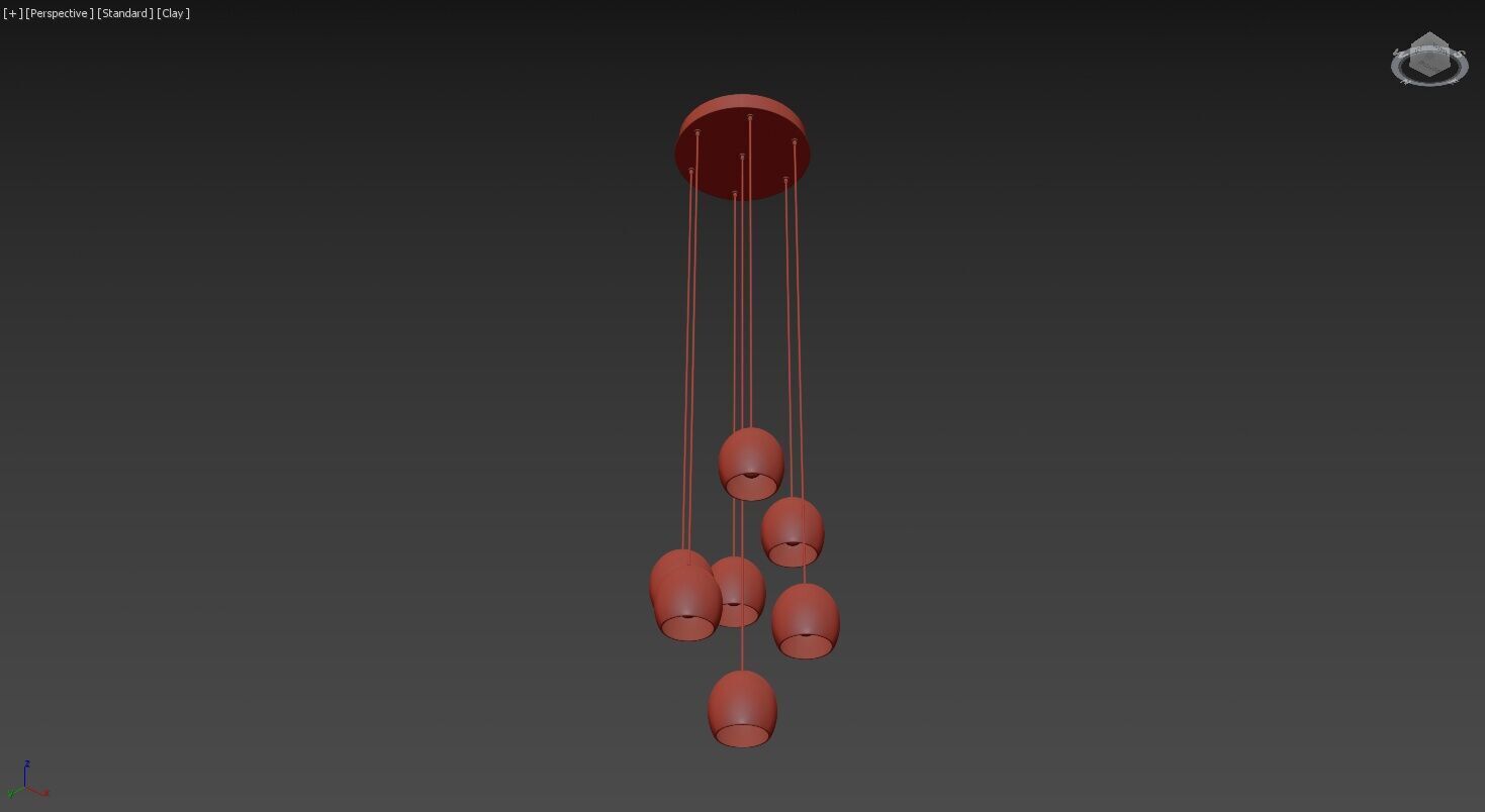 Arica Round Chandelier 7 Light 3D model_12