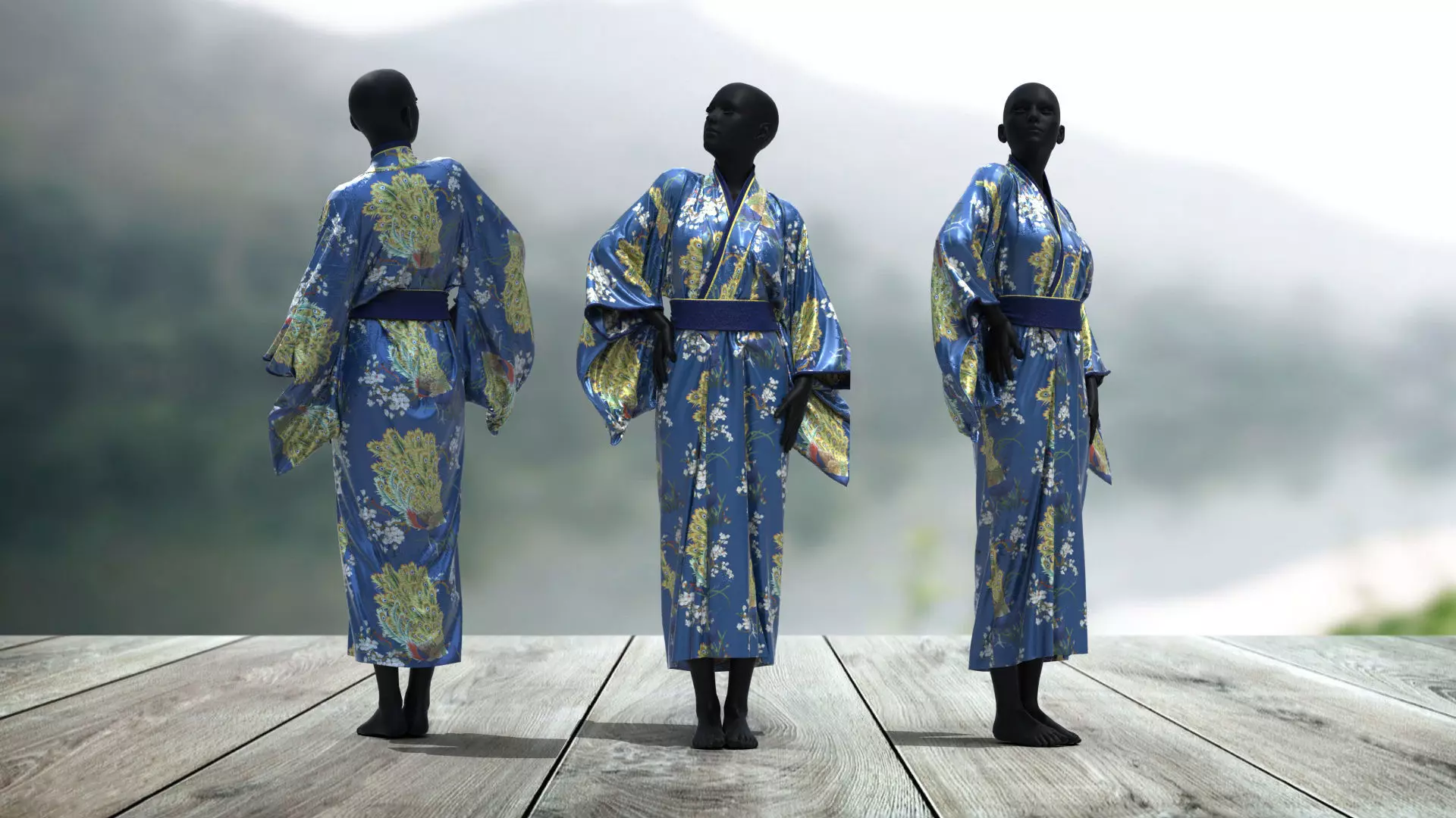 Realistic 3D model of Chinese Kimono 3D model