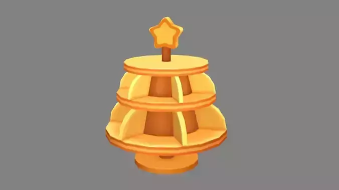 Cartoon snack wooden shelf - three layers