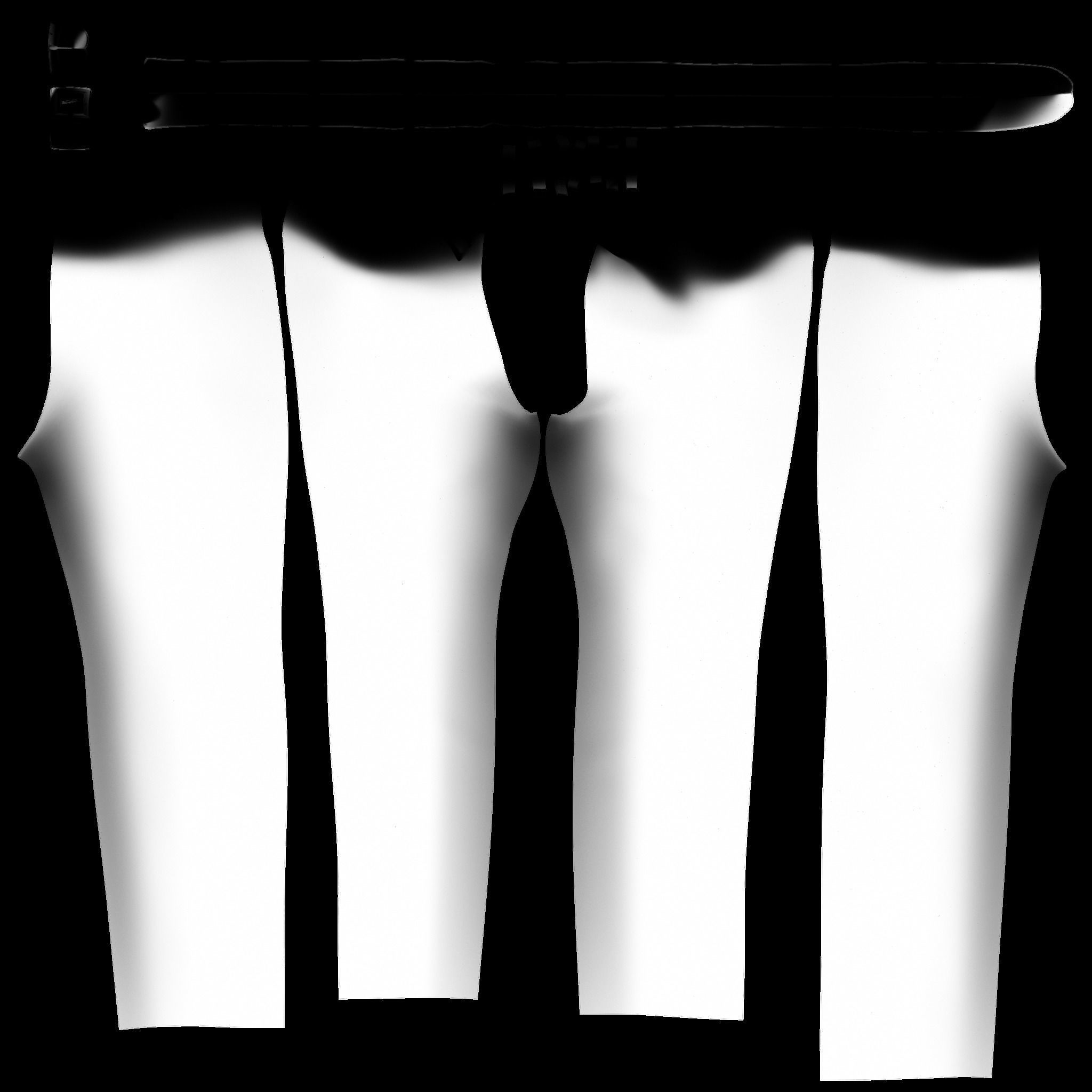 Pants With Open Belt Low-poly 3D model_13