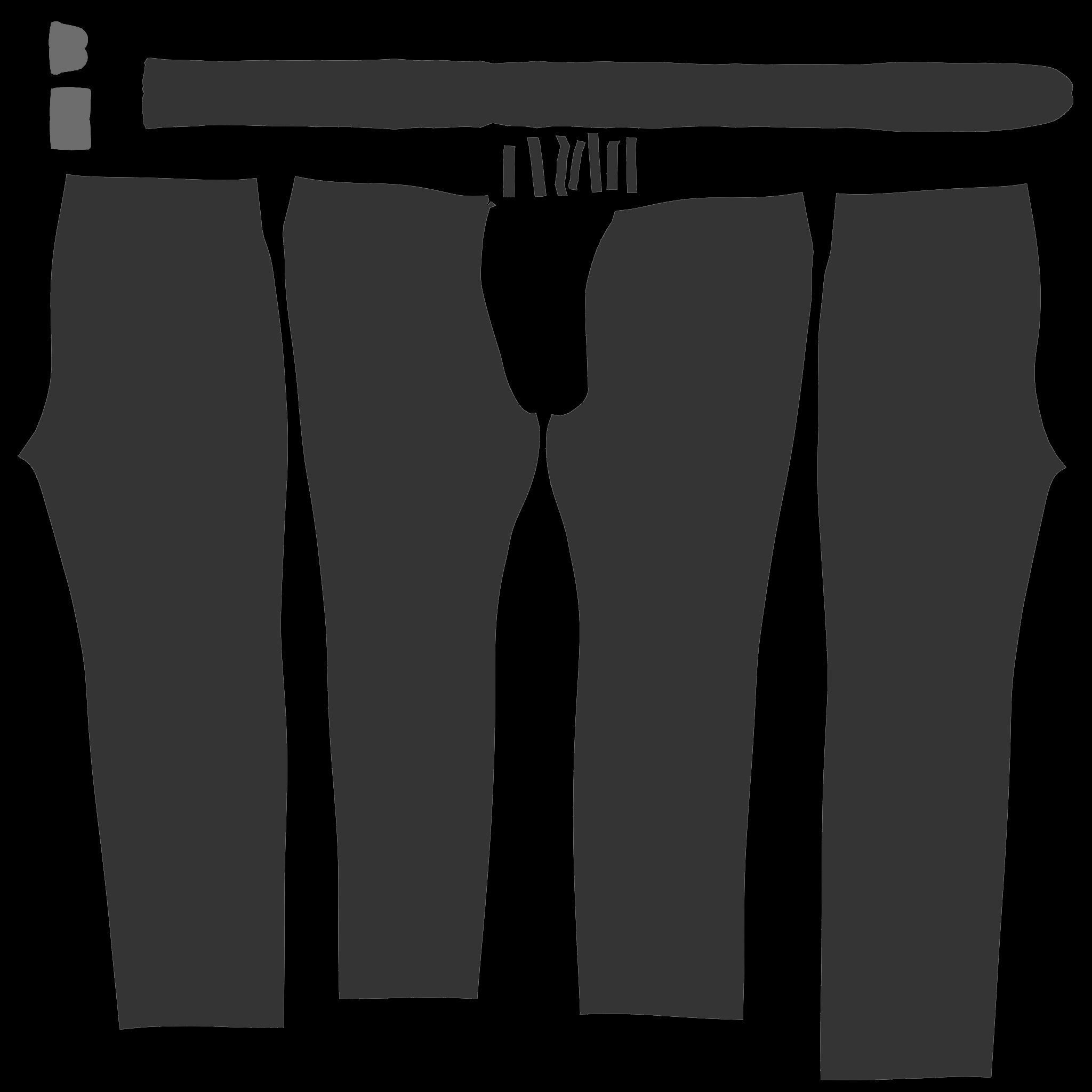 Pants With Open Belt Low-poly 3D model_12