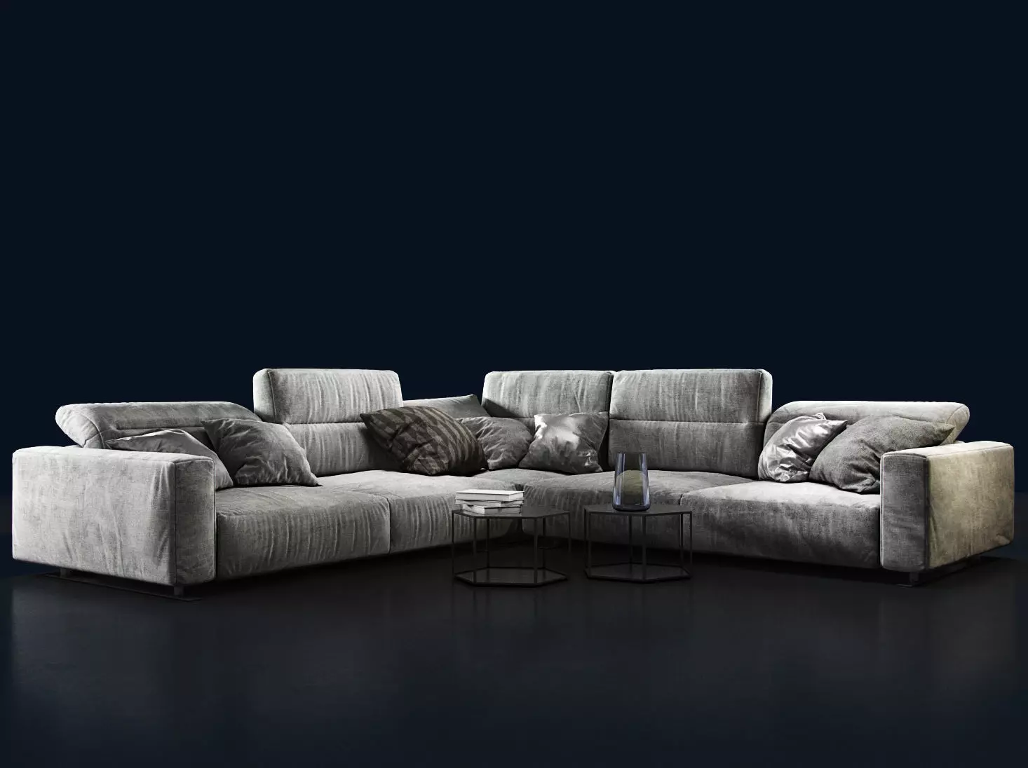 L sofa sectional 3D model_0