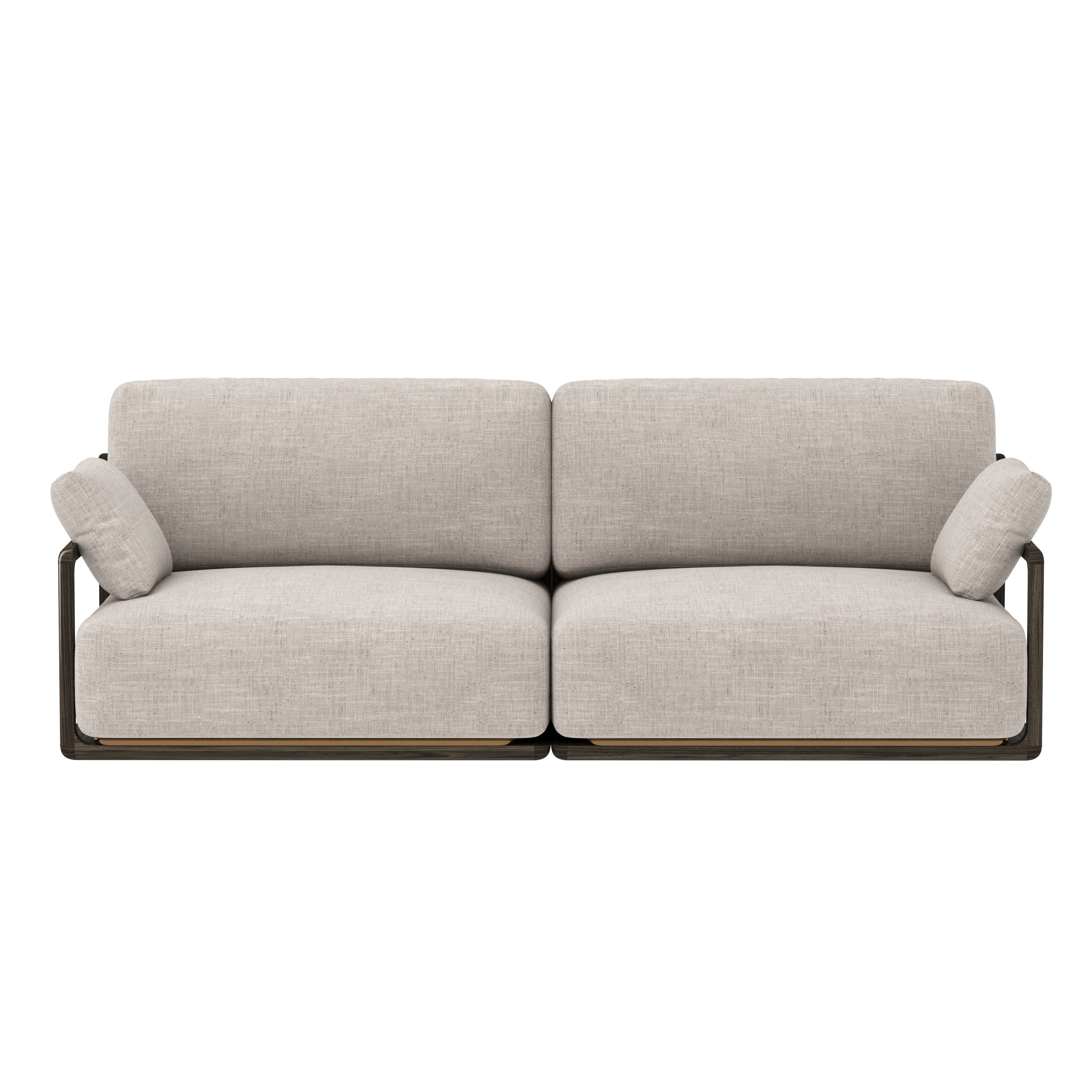 Alhena 2 seater sofa fabric with metal legs 3D model_2