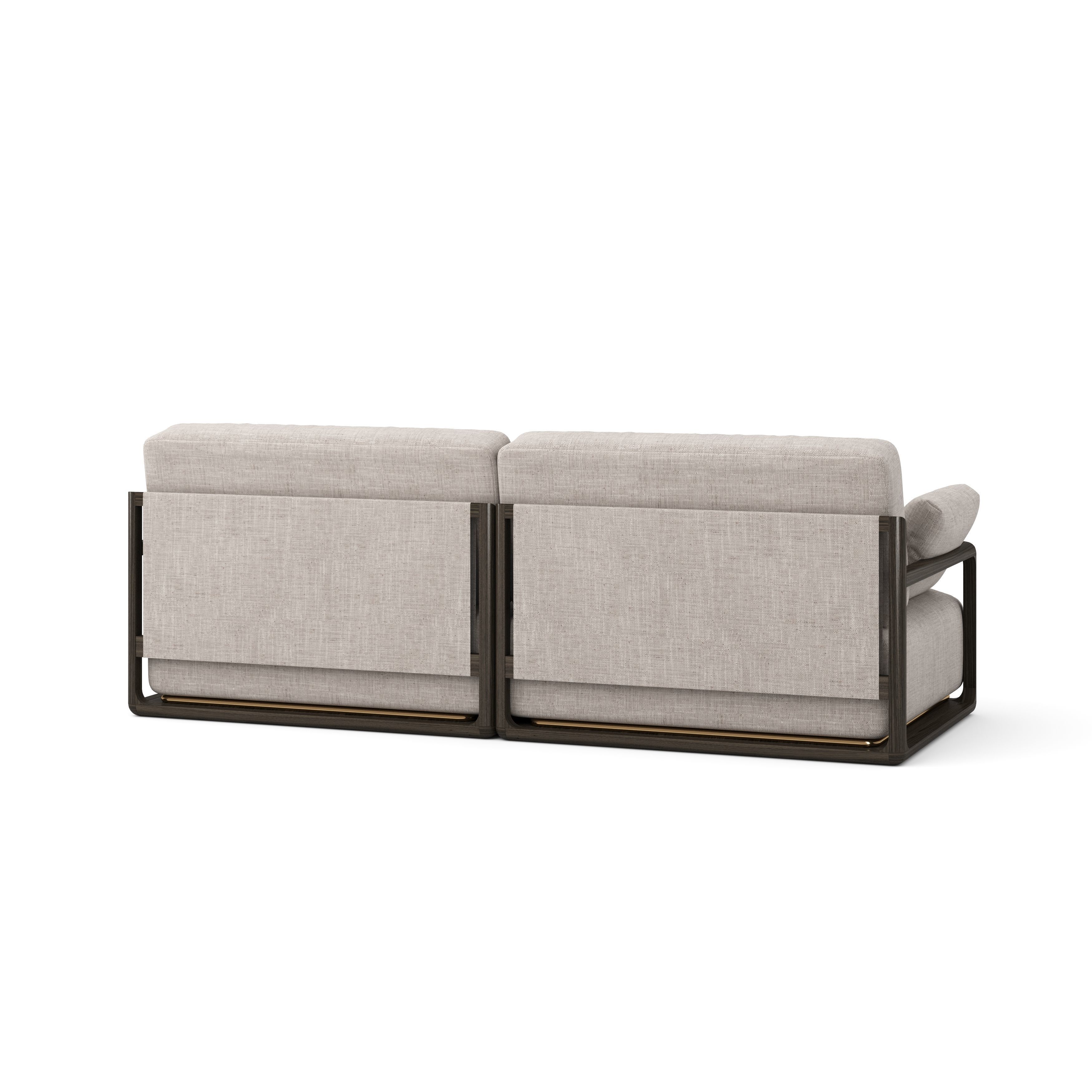 Alhena 2 seater sofa fabric with metal legs 3D model_1