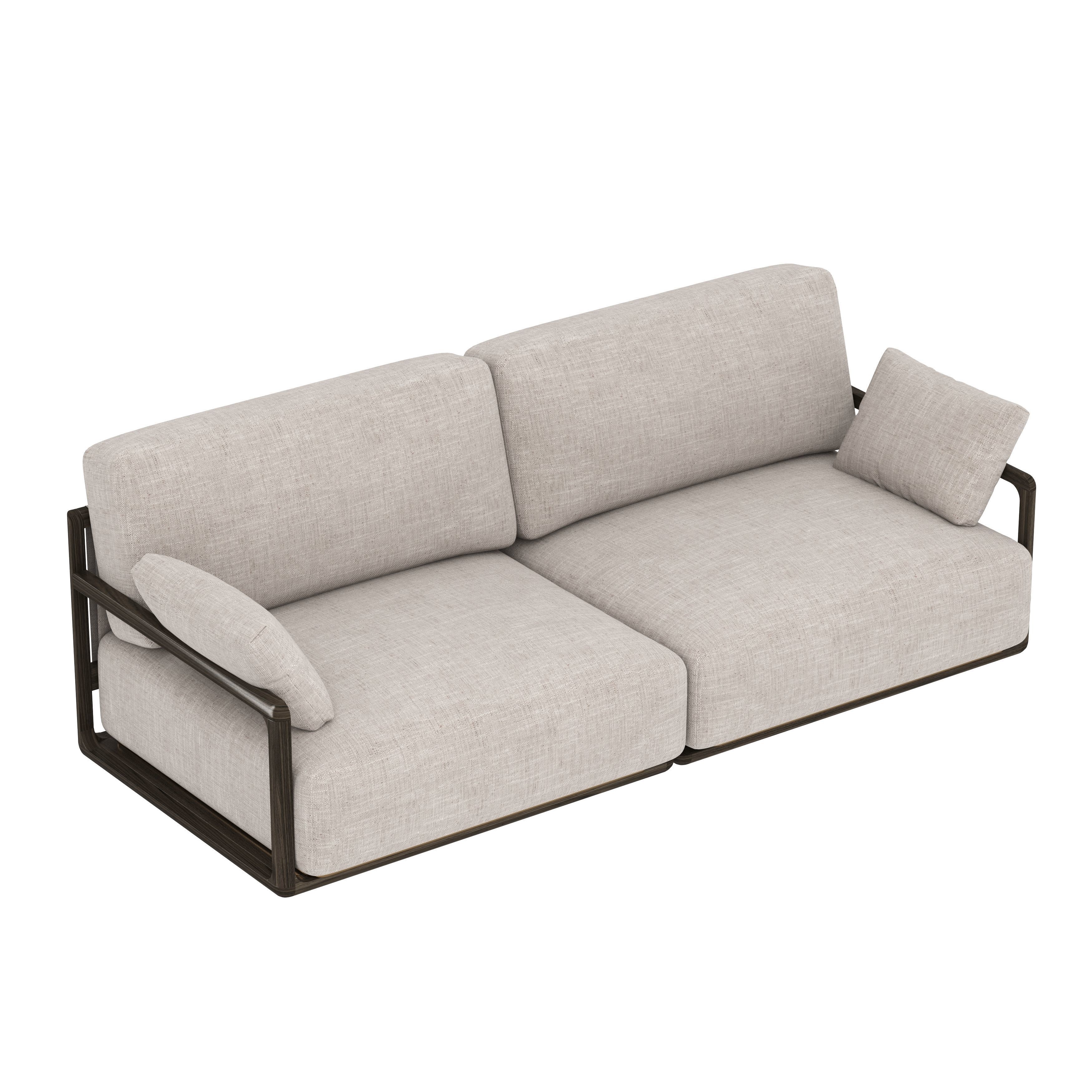 Alhena 2 seater sofa fabric with metal legs 3D model_3