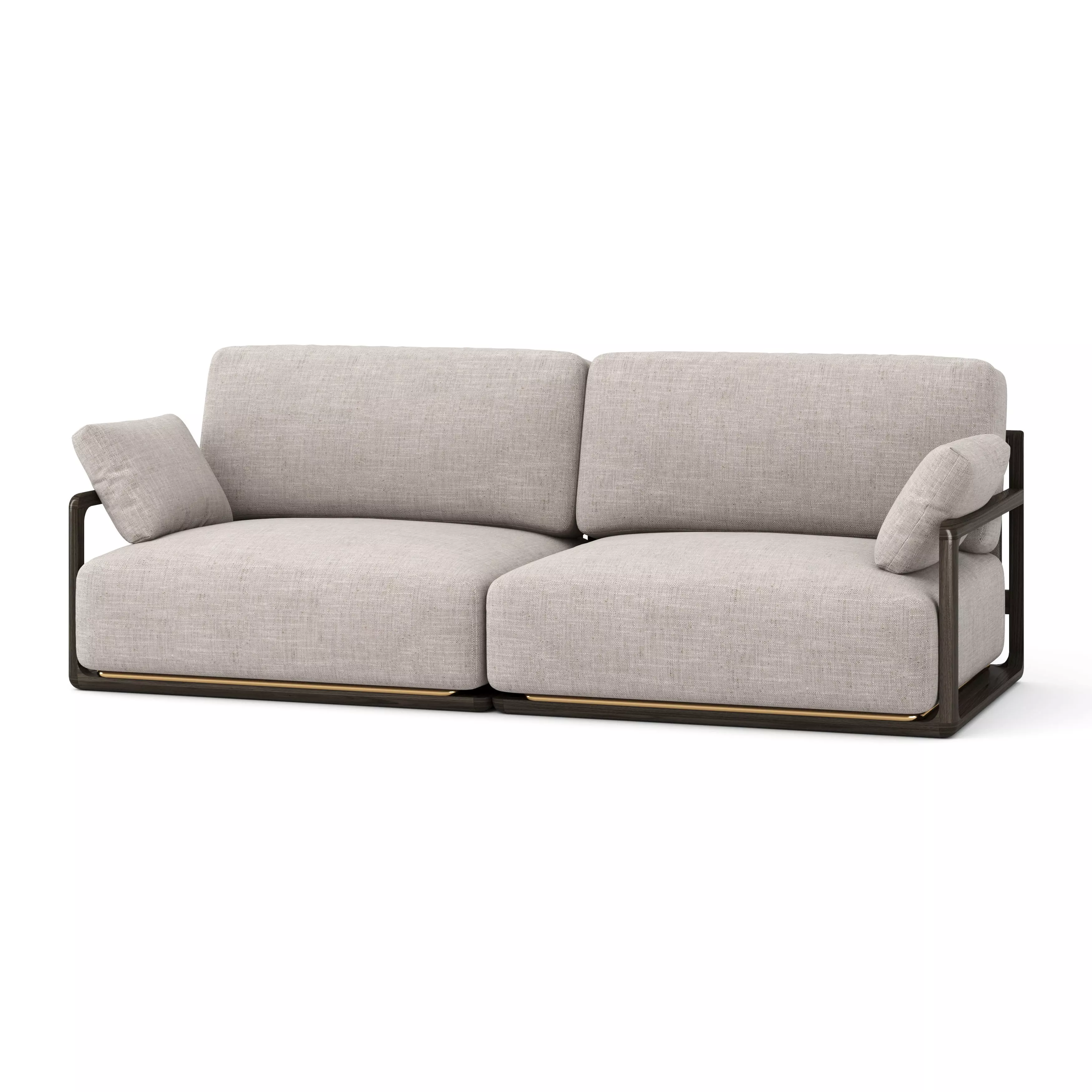 Alhena 2 seater sofa fabric with metal legs 3D model_0