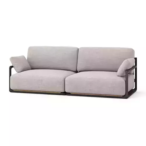 Alhena 2 seater sofa fabric with metal legs