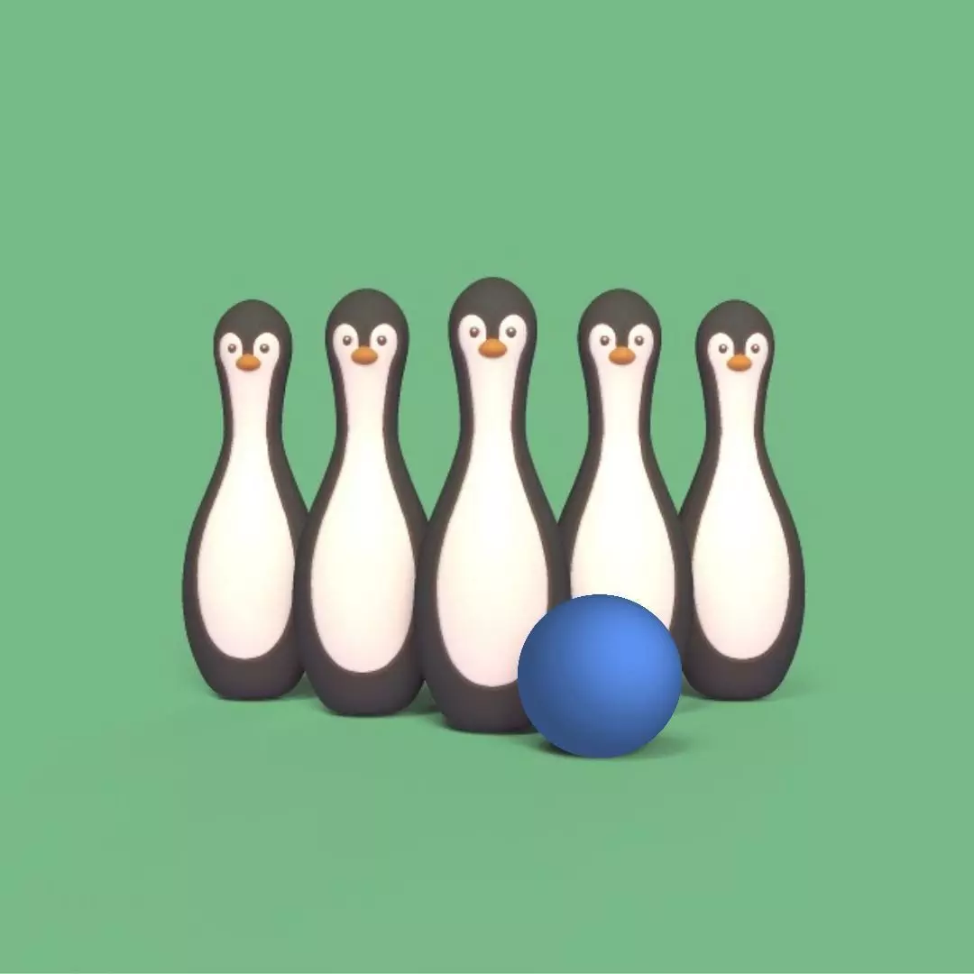 Penguin Bowling 3D print model_0