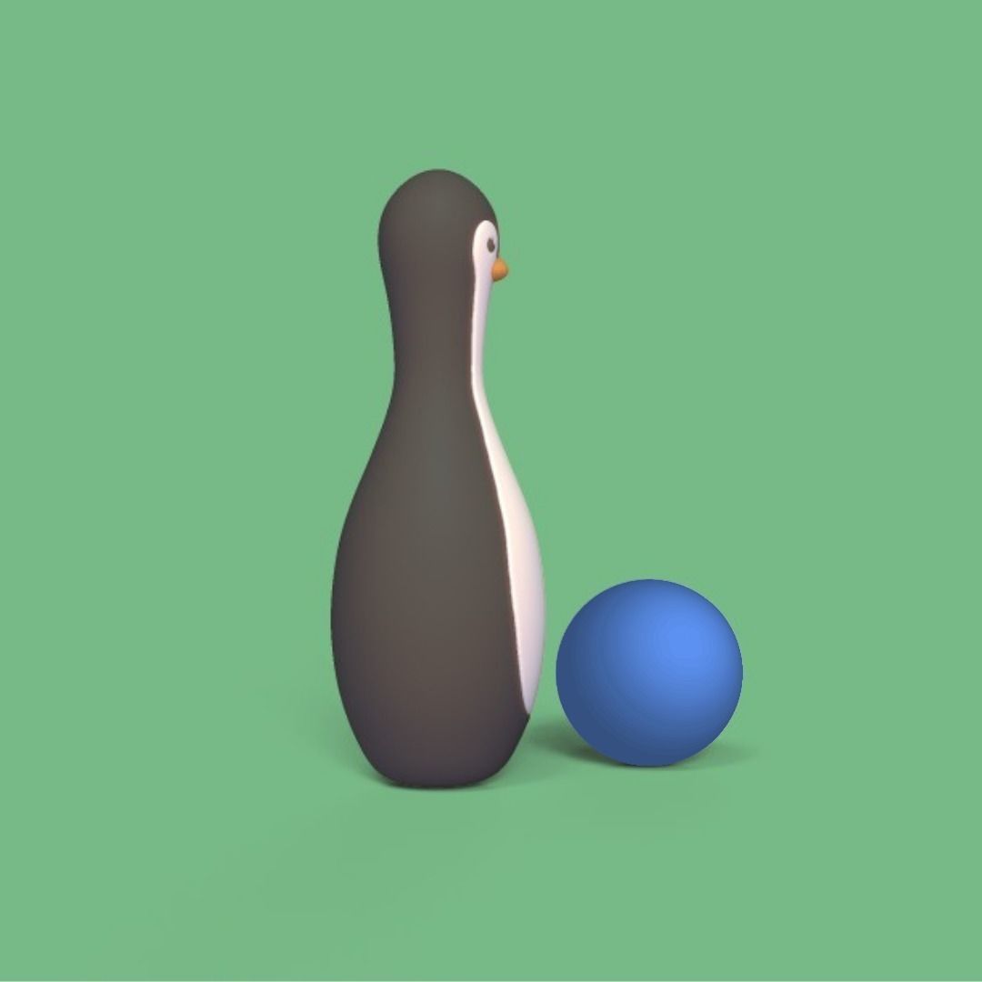 Penguin Bowling 3D print model_2