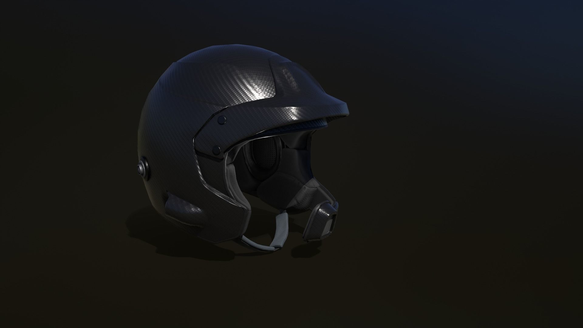 Rally helmet Low-poly 3D model_9
