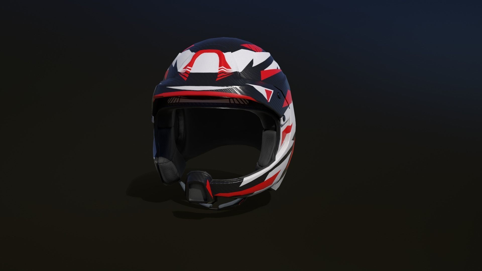Rally helmet Low-poly 3D model_2