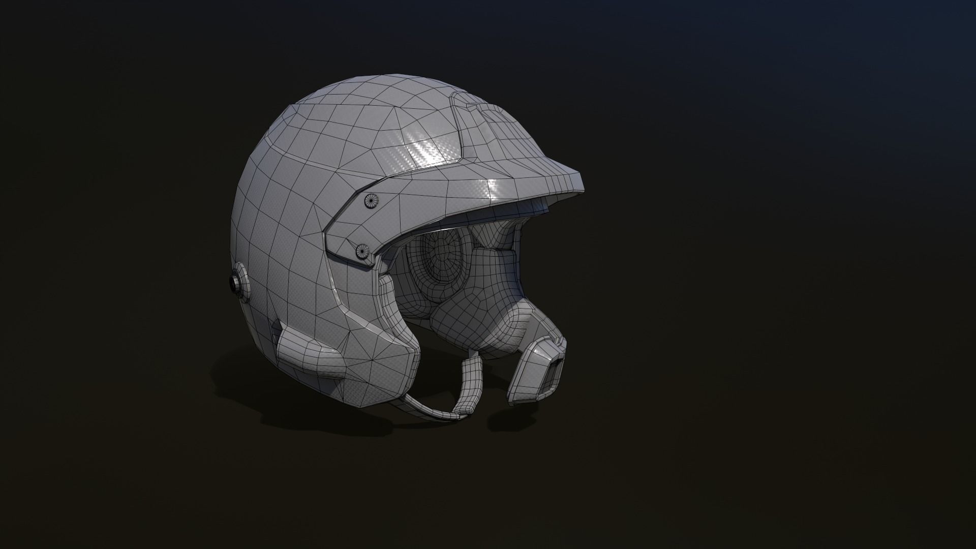 Rally helmet Low-poly 3D model_14