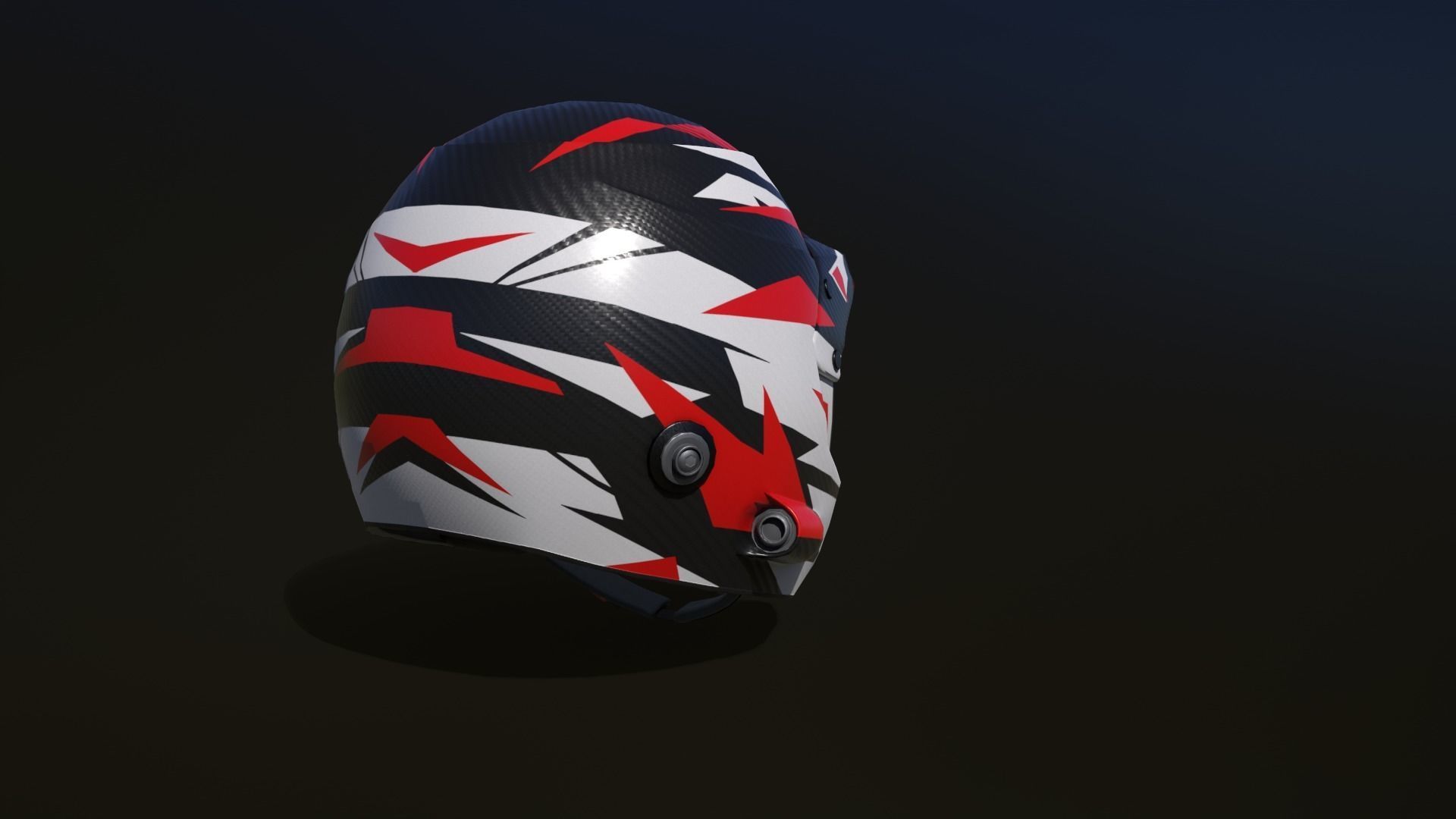 Rally helmet Low-poly 3D model_5