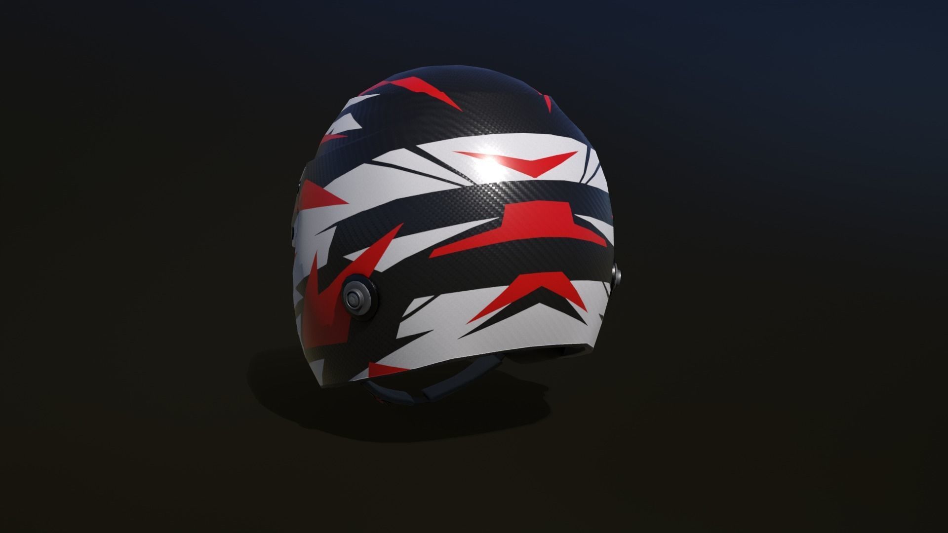 Rally helmet Low-poly 3D model_6