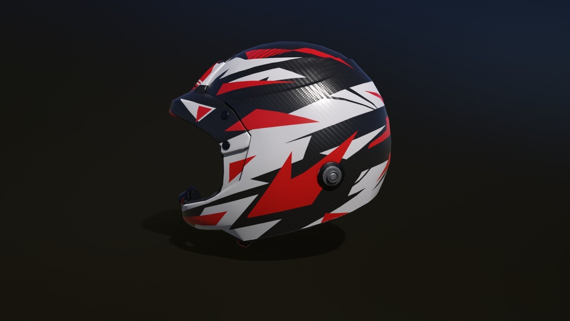 Rally helmet Low-poly 3D model_7