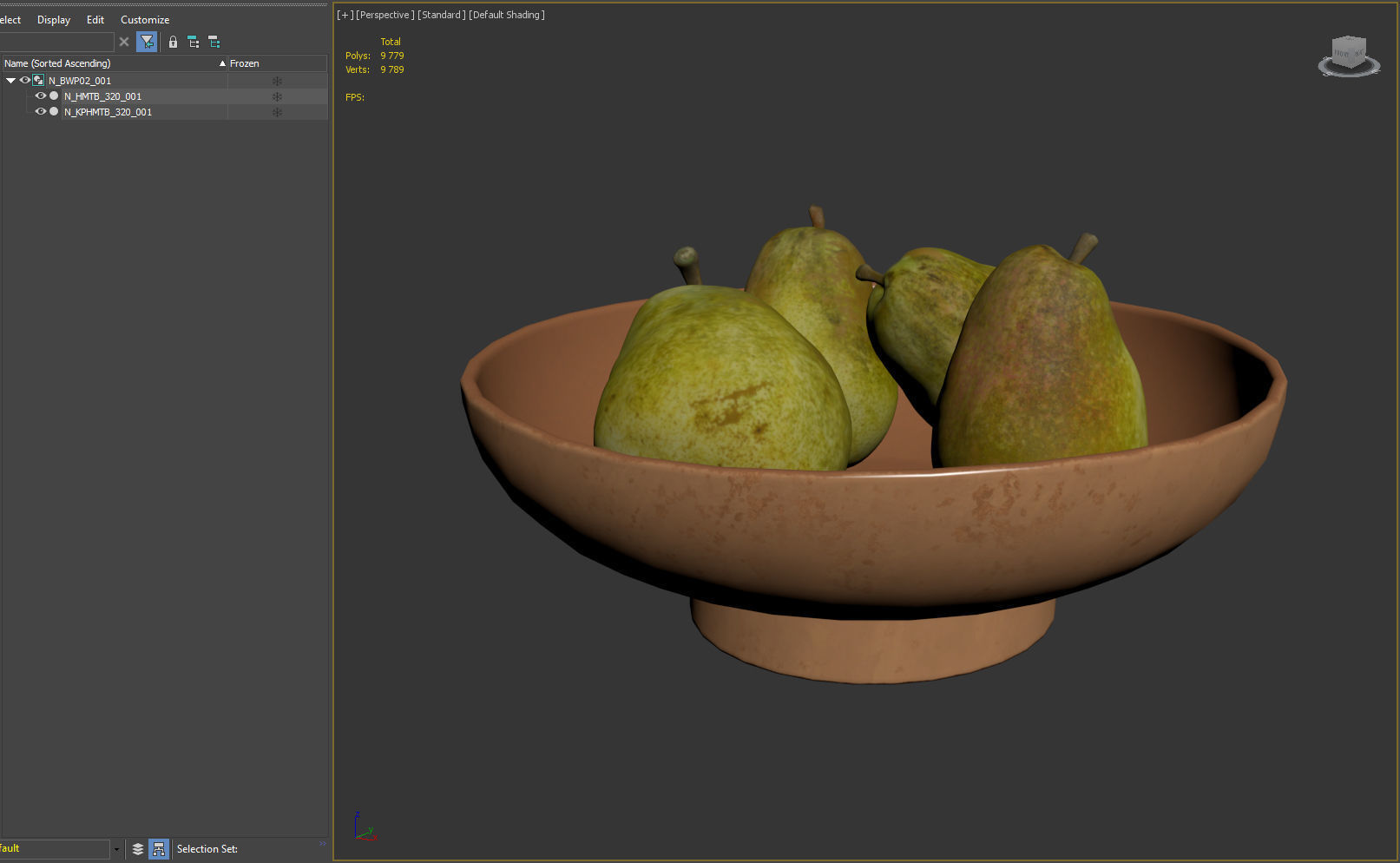 Pears in ceramic bowls 3D Model Collection_35