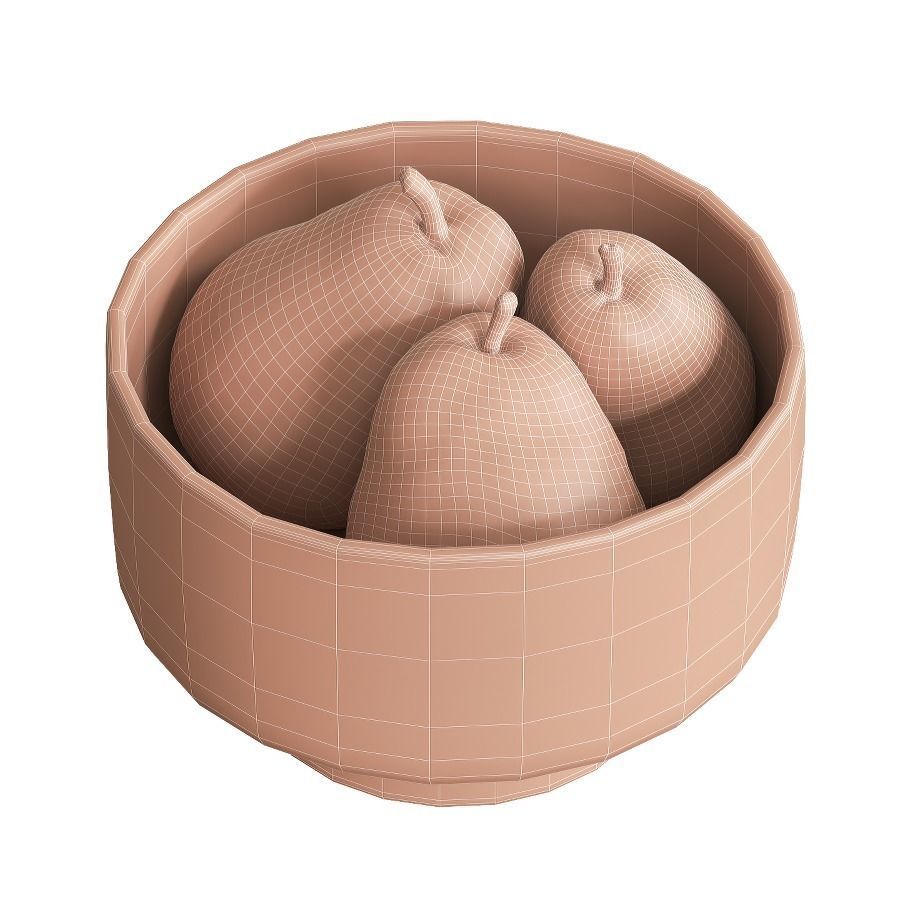 Pears in ceramic bowls 3D Model Collection_23