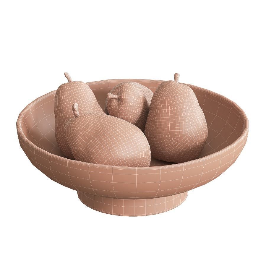 Pears in ceramic bowls 3D Model Collection_21