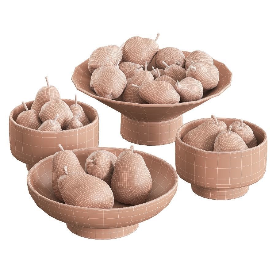 Pears in ceramic bowls 3D Model Collection_20