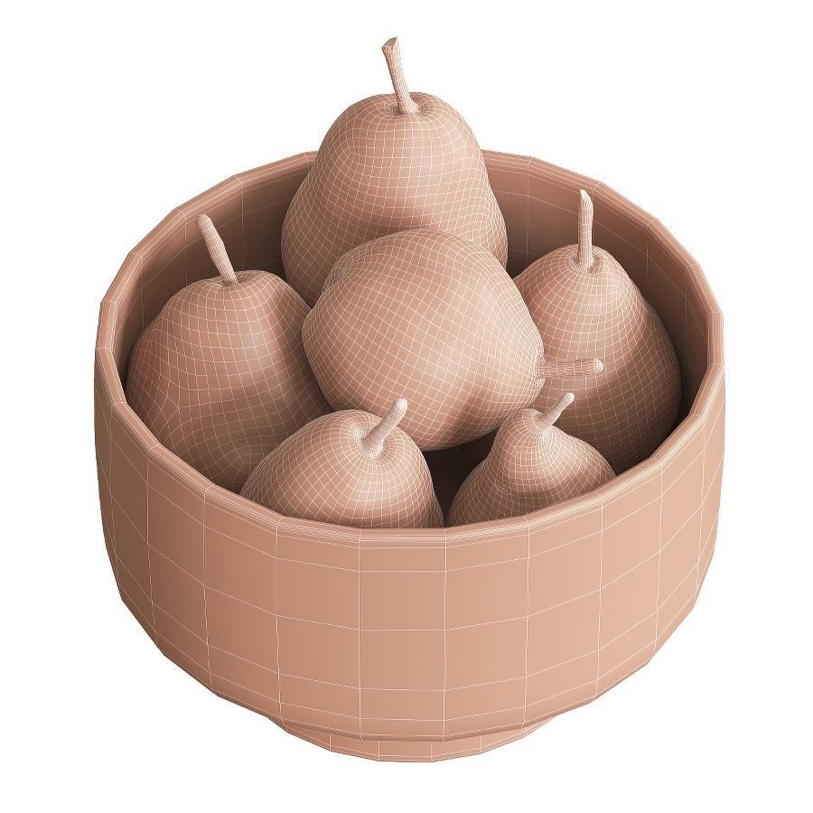 Pears in ceramic bowls 3D Model Collection_24