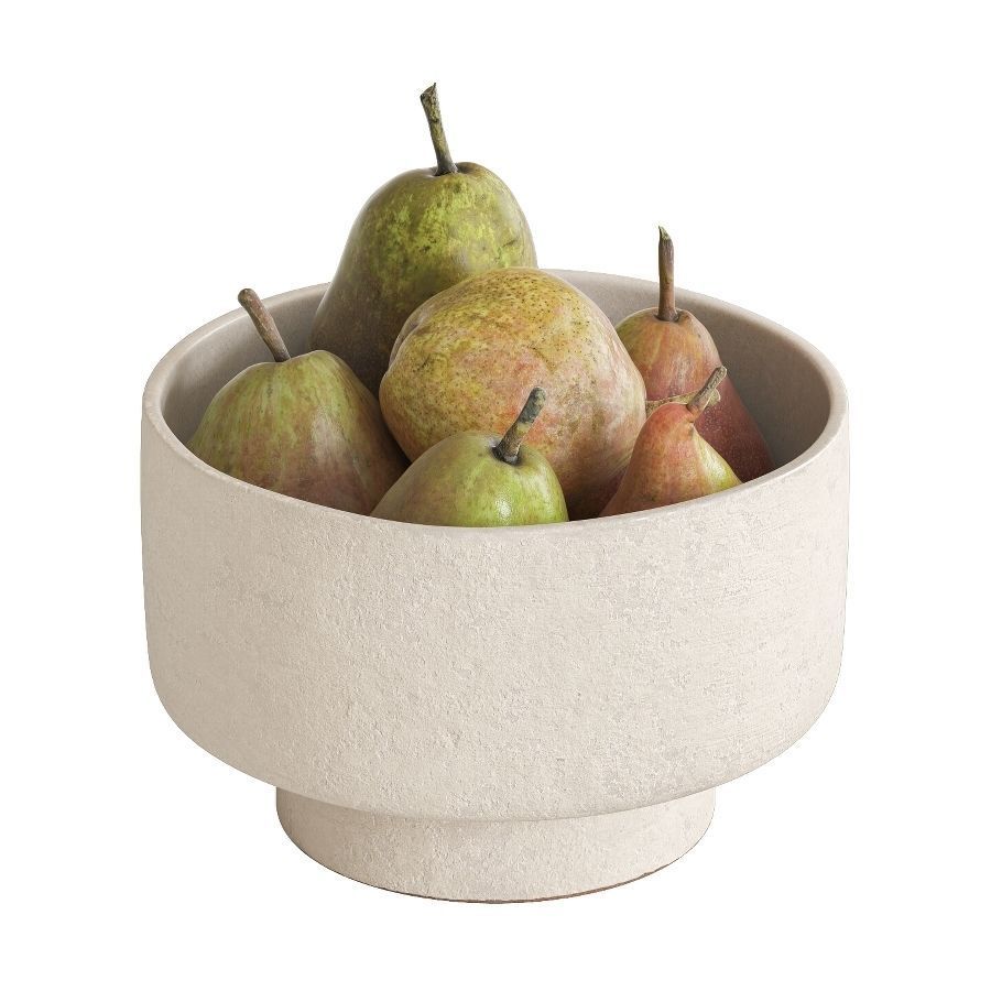 Pears in ceramic bowls 3D Model Collection_12