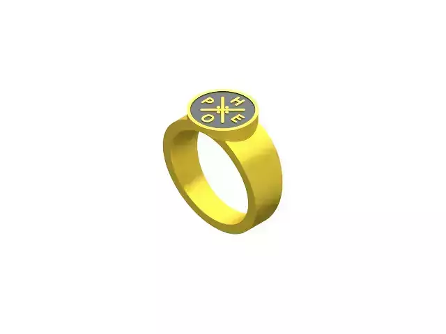 Rings STL 3D print model signet ring gold