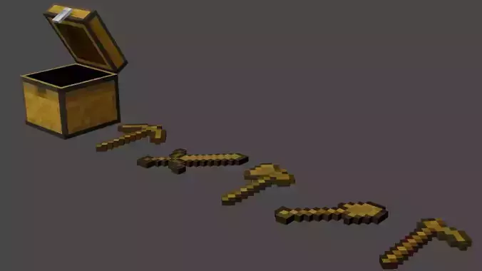 MINECRAFT WOOD TOOL PACK 3D MODEL