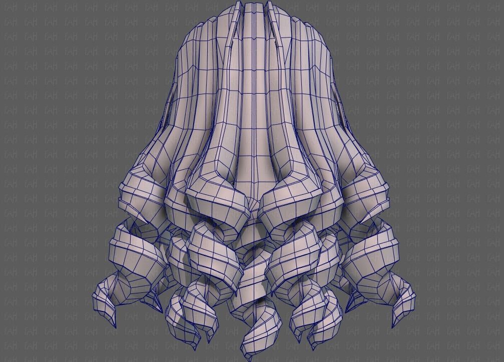 3D Hair style for girl V94 Low-poly 3D model_29