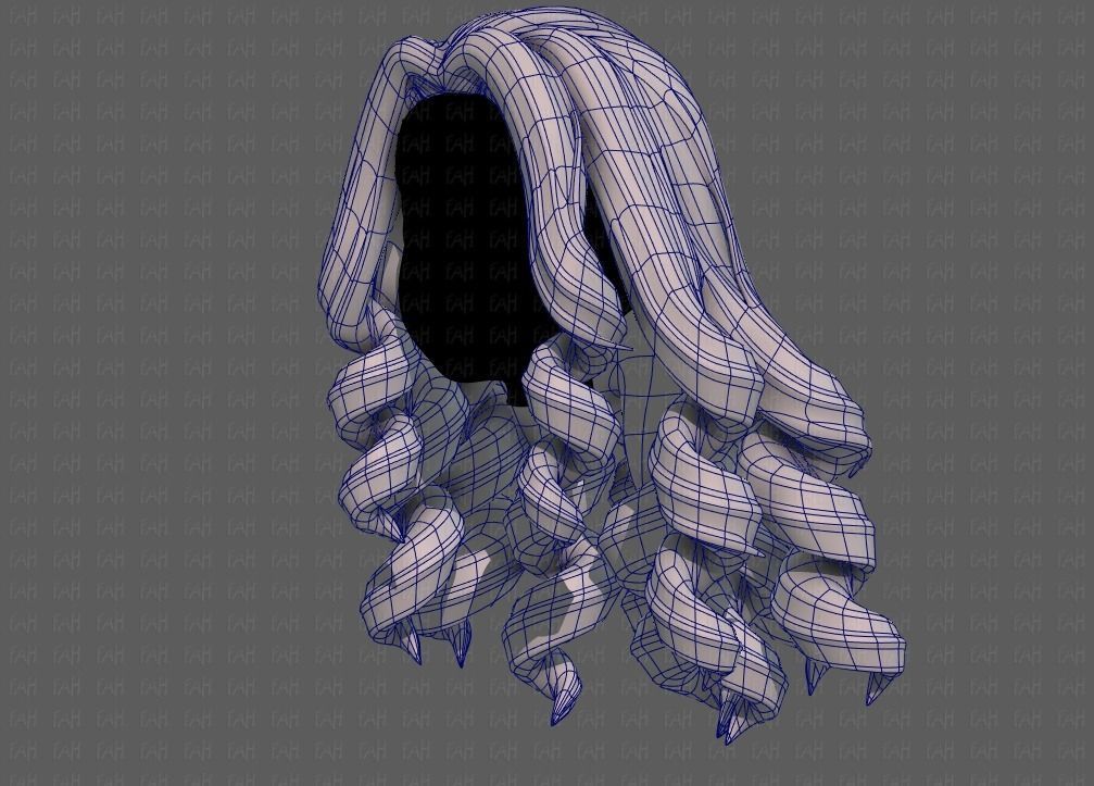 3D Hair style for girl V94 Low-poly 3D model_16