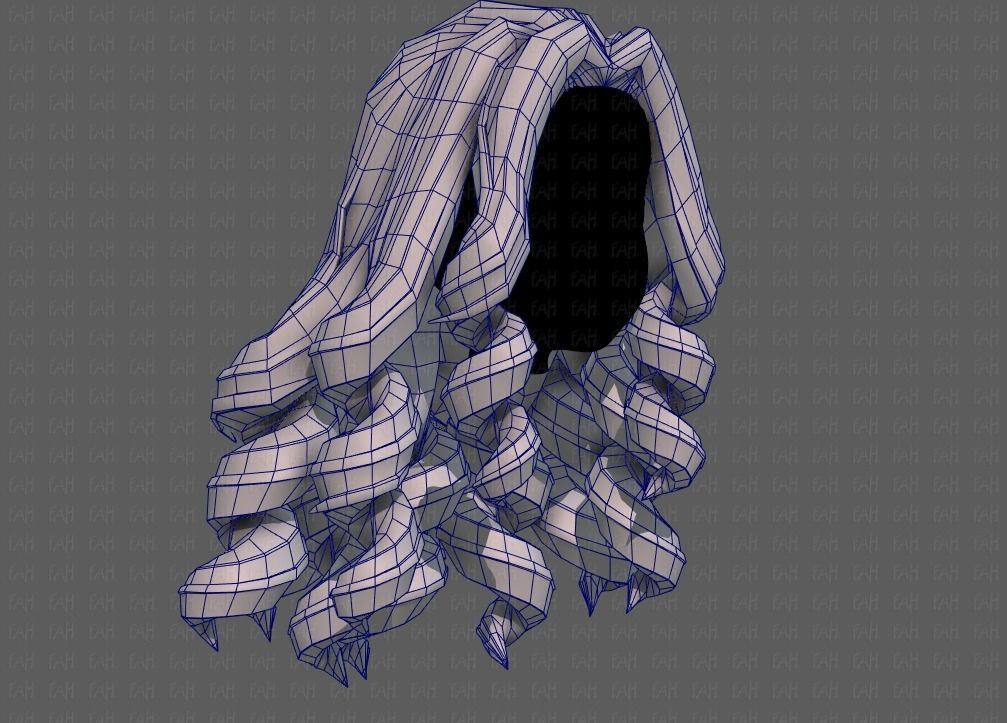 3D Hair style for girl V94 Low-poly 3D model_26