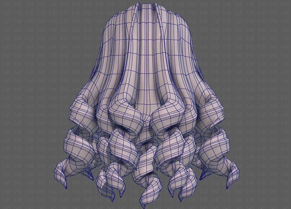 3D Hair style for girl V94 Low-poly 3D model_13