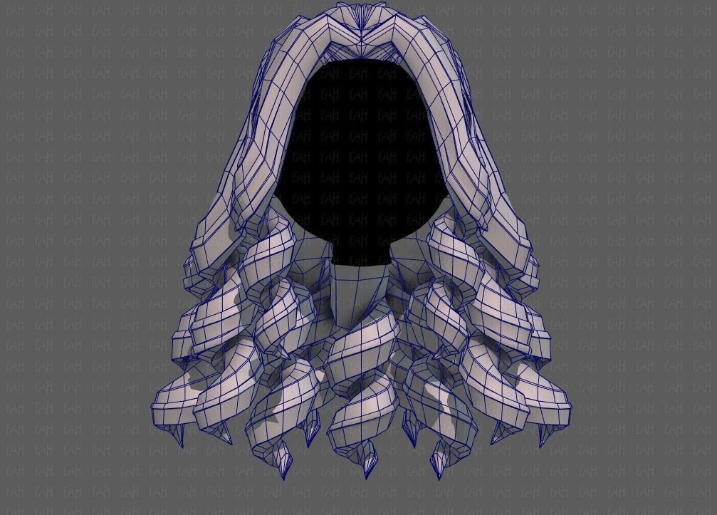 3D Hair style for girl V94 Low-poly 3D model_25