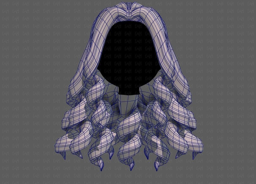3D Hair style for girl V94 Low-poly 3D model_9
