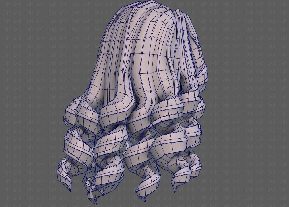 3D Hair style for girl V94 Low-poly 3D model_28