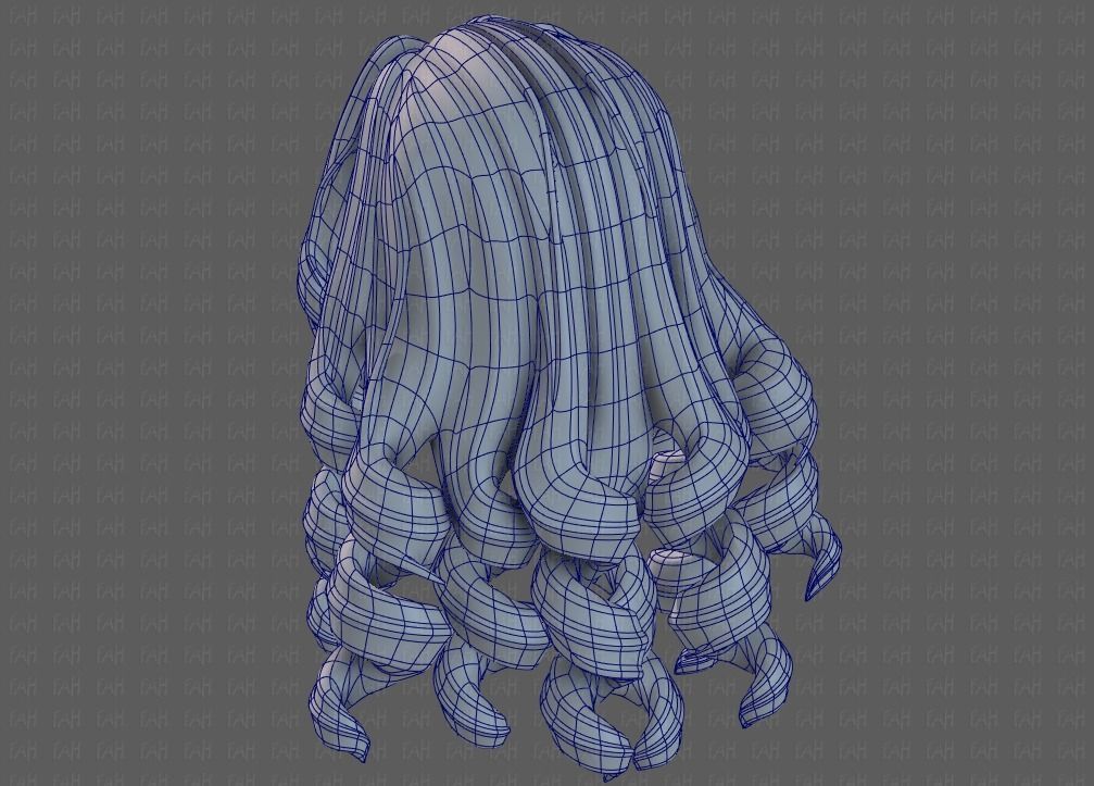 3D Hair style for girl V94 Low-poly 3D model_42