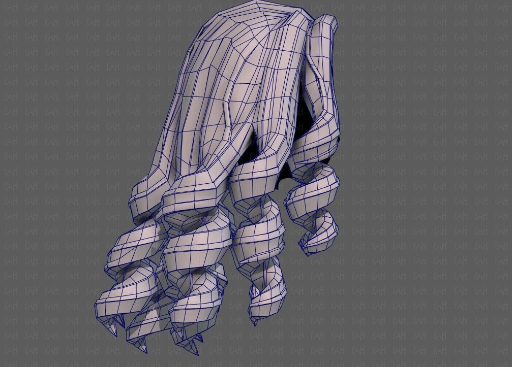 3D Hair style for girl V94 Low-poly 3D model_27