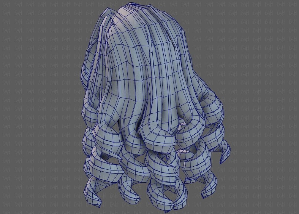 3D Hair style for girl V94 Low-poly 3D model_44