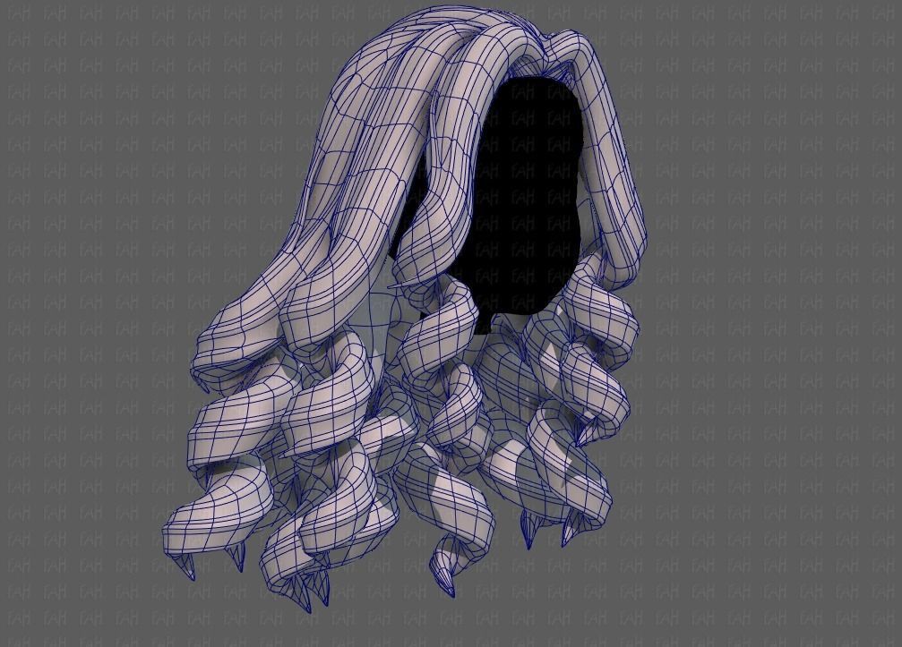 3D Hair style for girl V94 Low-poly 3D model_10