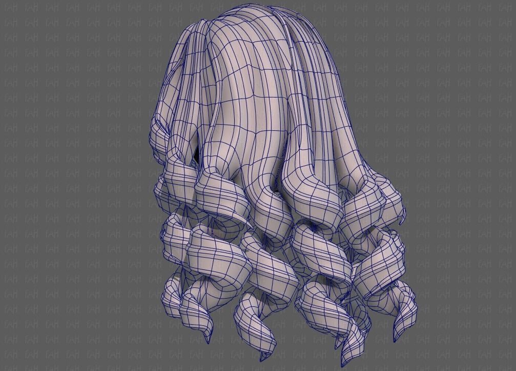 3D Hair style for girl V94 Low-poly 3D model_14