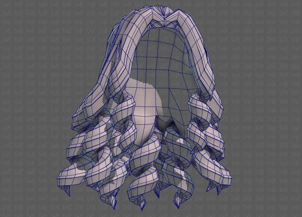 3D Hair style for girl V94 Low-poly 3D model_40