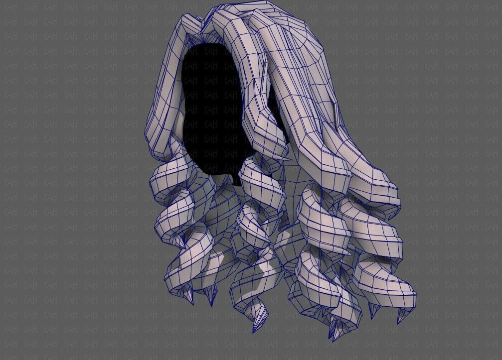 3D Hair style for girl V94 Low-poly 3D model_32