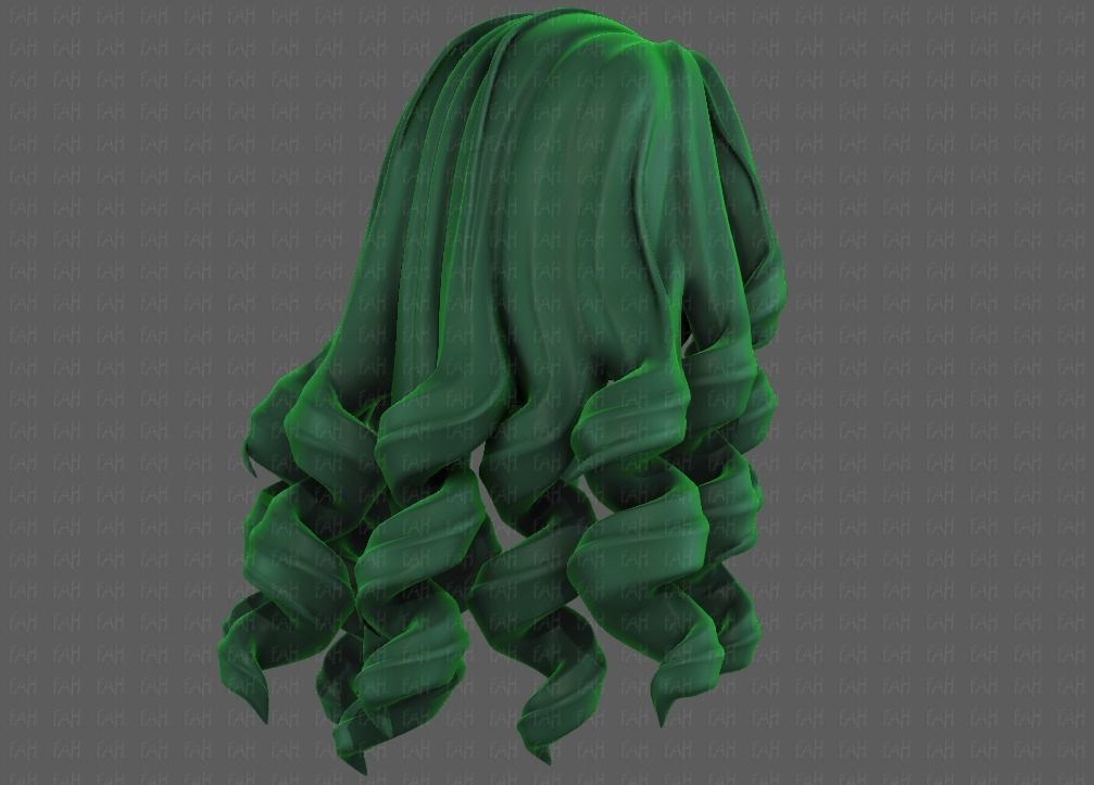 3D Hair style for girl V94 Low-poly 3D model_4
