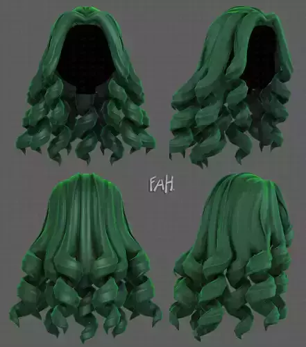 3D Hair style for girl V94 Low-poly 3D model