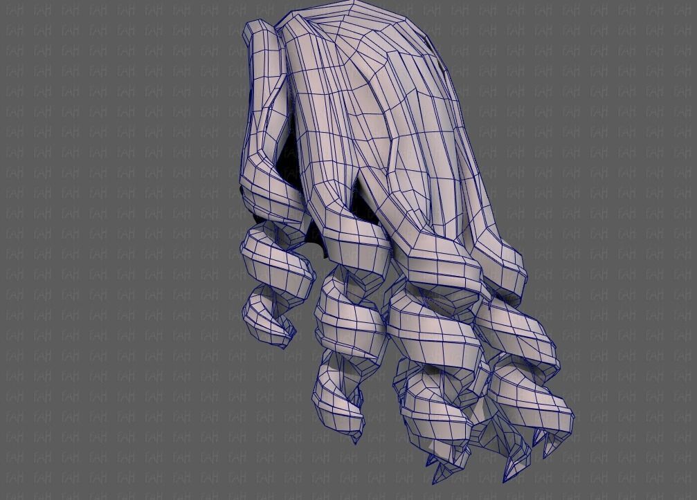 3D Hair style for girl V94 Low-poly 3D model_31