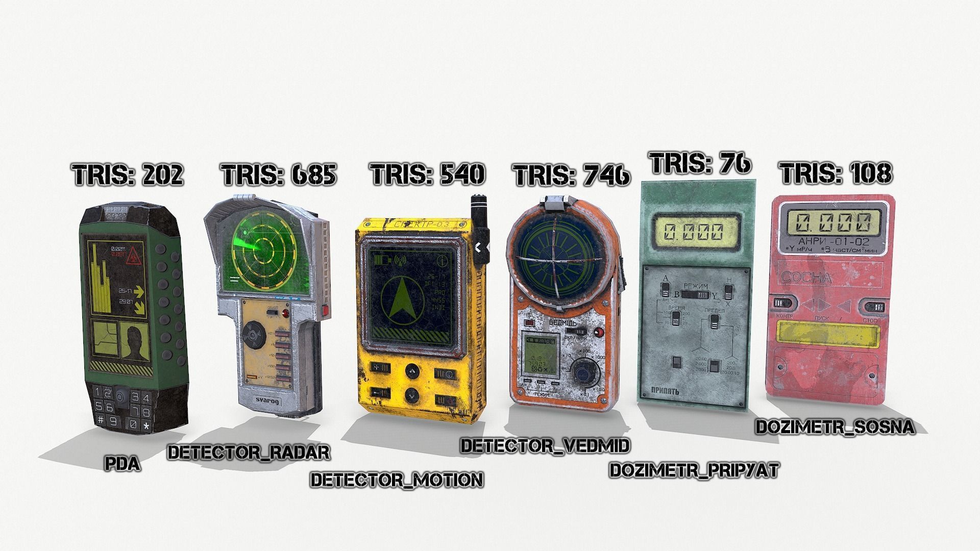 Detectors old phone Low-poly 3D model_21