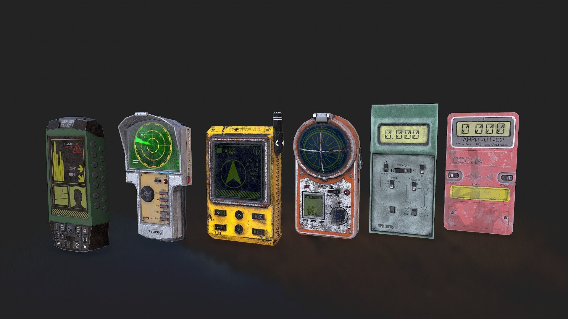 Detectors old phone Low-poly 3D model_3